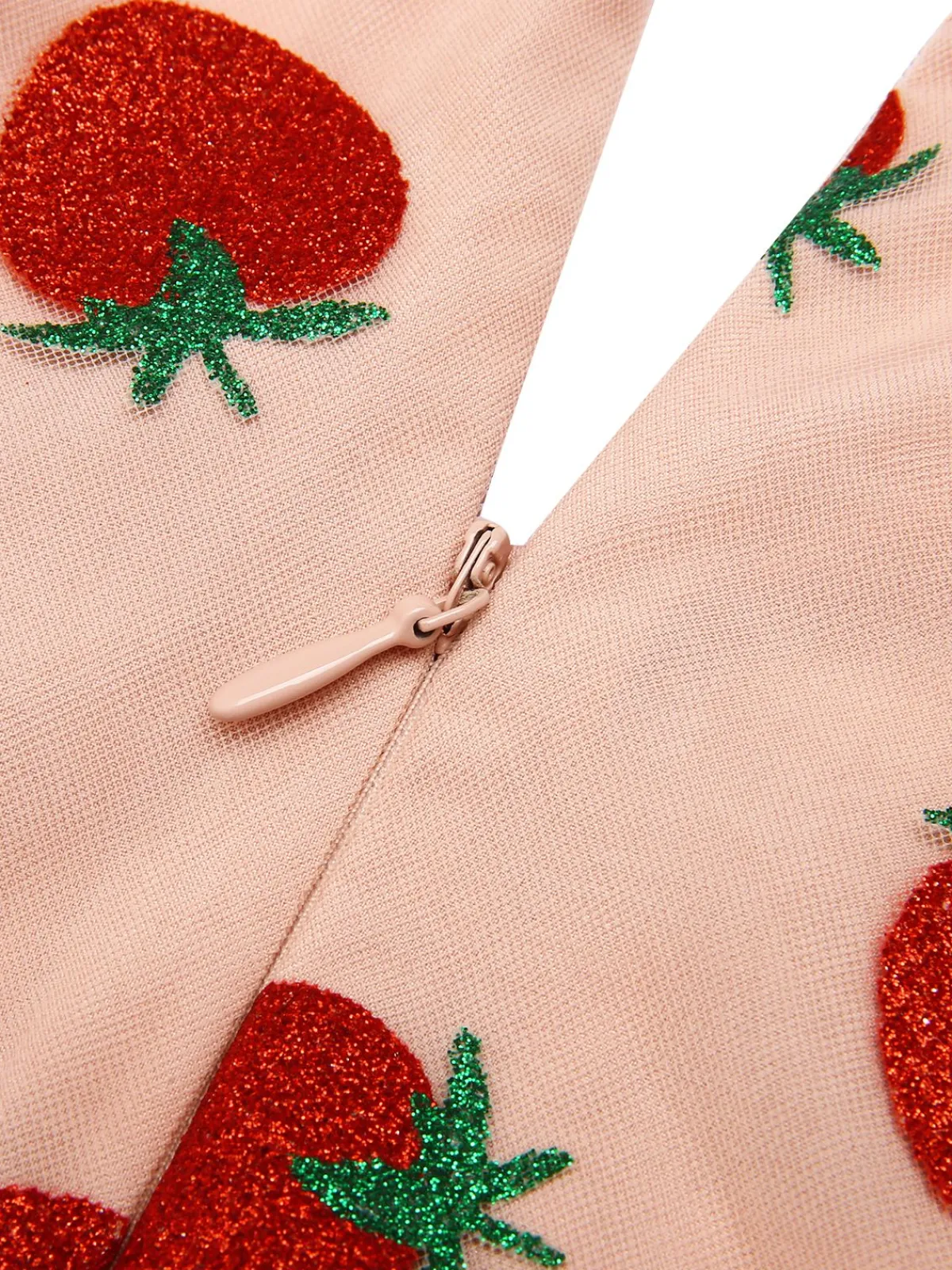 Best Retro Stage Pink 1950s Strawberry Mesh Swing Dress