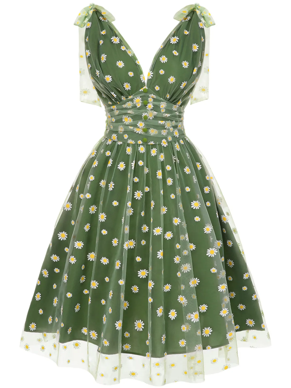 Best Retro Stage Pink 1950s Strawberry Mesh Swing Dress