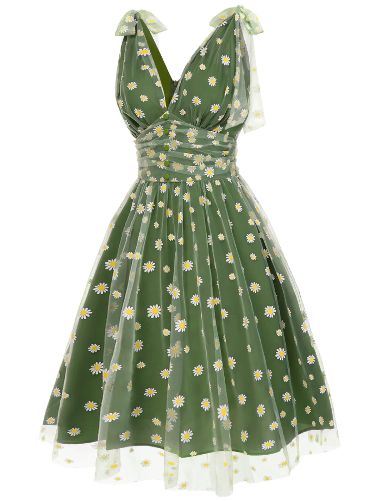 Best Retro Stage Pink 1950s Strawberry Mesh Swing Dress