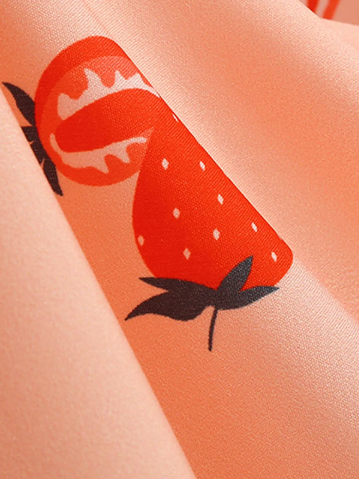 Fashion Retro Stage 1950s Strawberry Sleeveless Swing Dress Pink