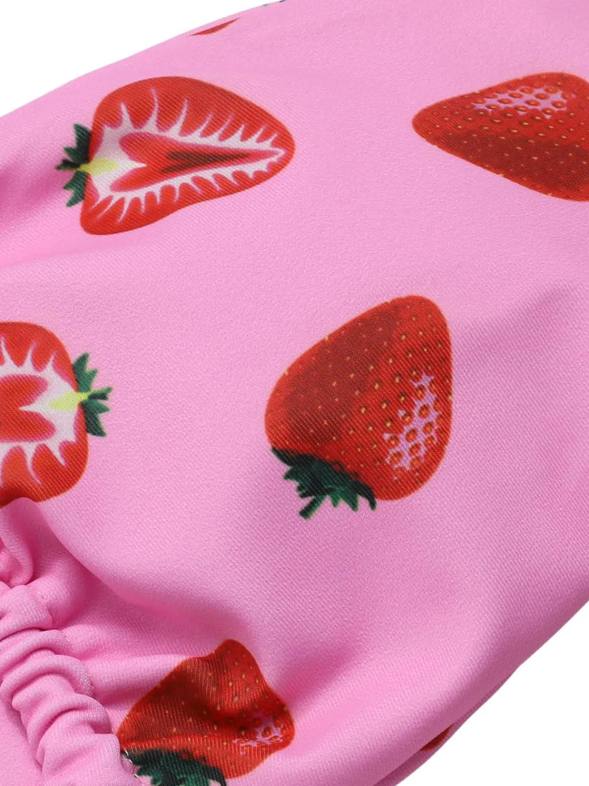 Outlet Retro Stage 1950s Strawberry Waist Tie Halter Bikini Set Pink