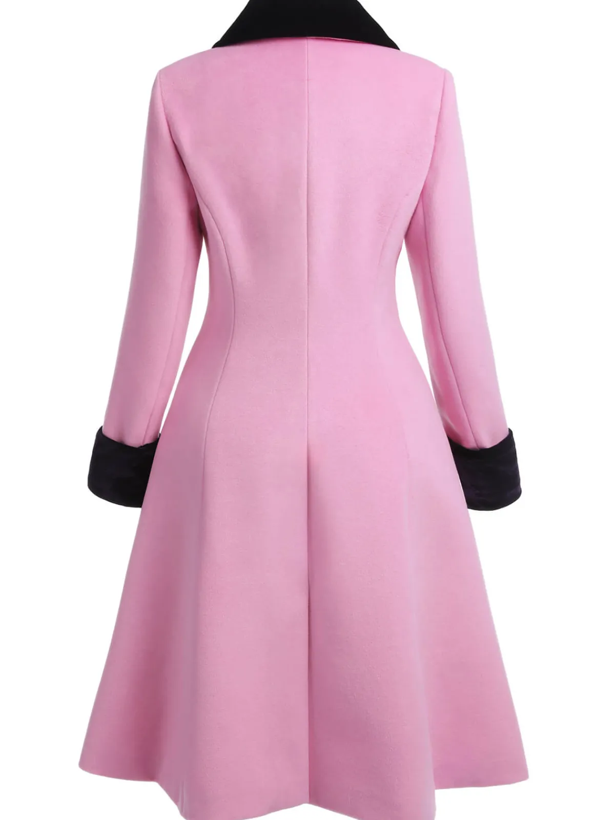Outlet Retro Stage 1930s Velvet Patchwork Button Coat Pink