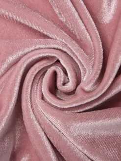 Best Retro Stage 1960s Velvet Puff Sleeve Belted Dress Pink