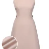 Sale Retro Stage Pink 1960s Waist Hollow Out Solid Dress
