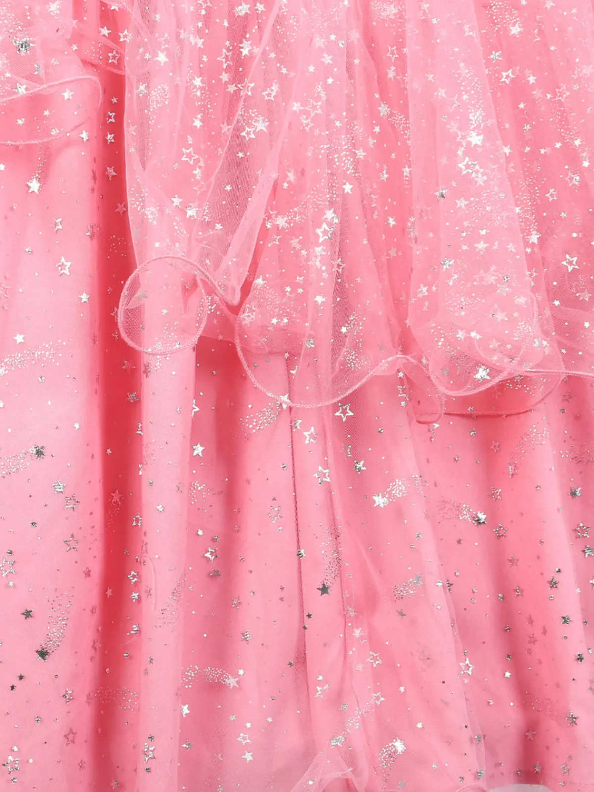 Fashion Retro Stage 1950s Wicked Glitter Mesh Swing Dress Pink