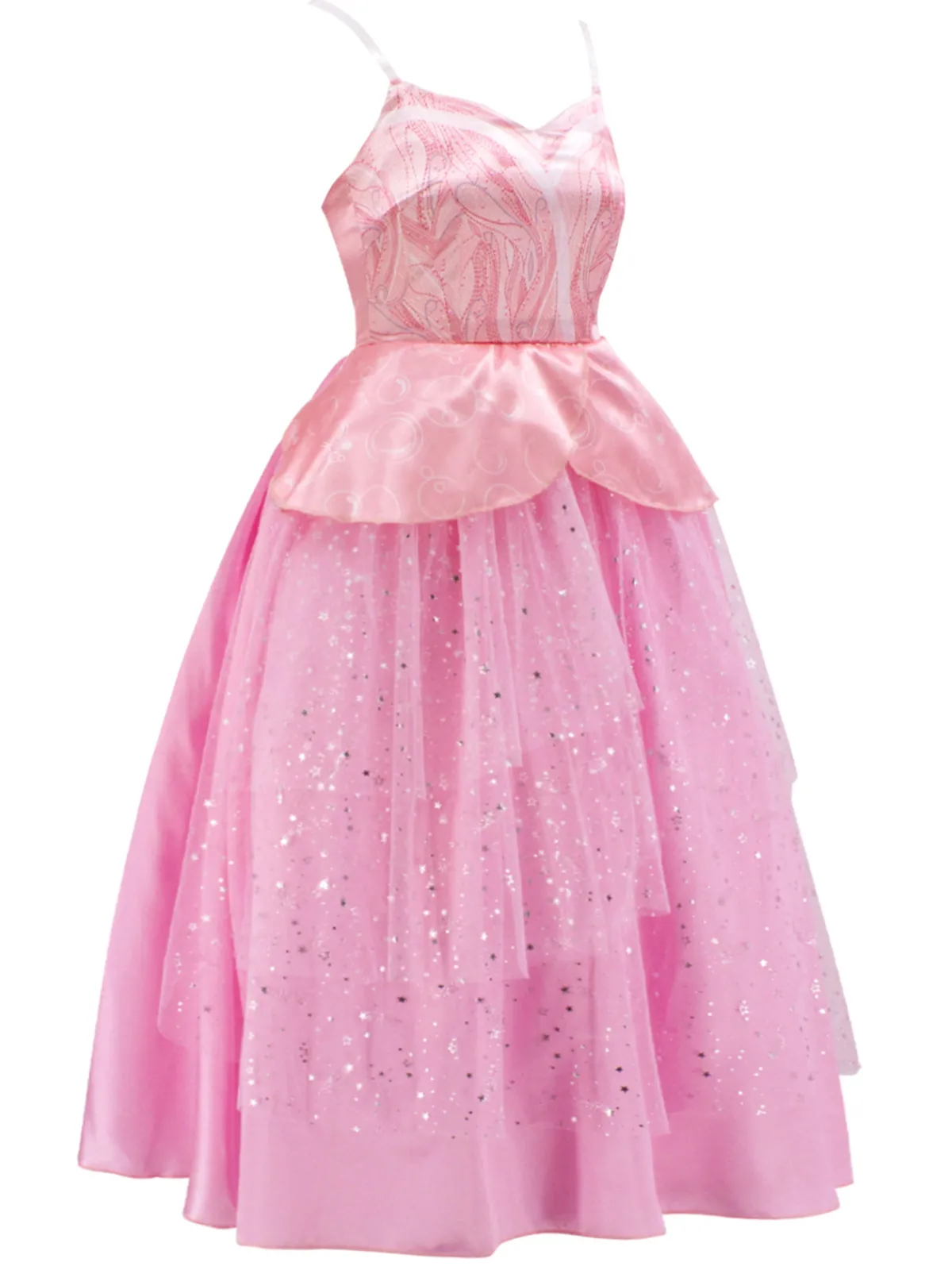 Online Retro Stage 1950s Wicked Spaghetti Mesh Patchwork Dress Pink