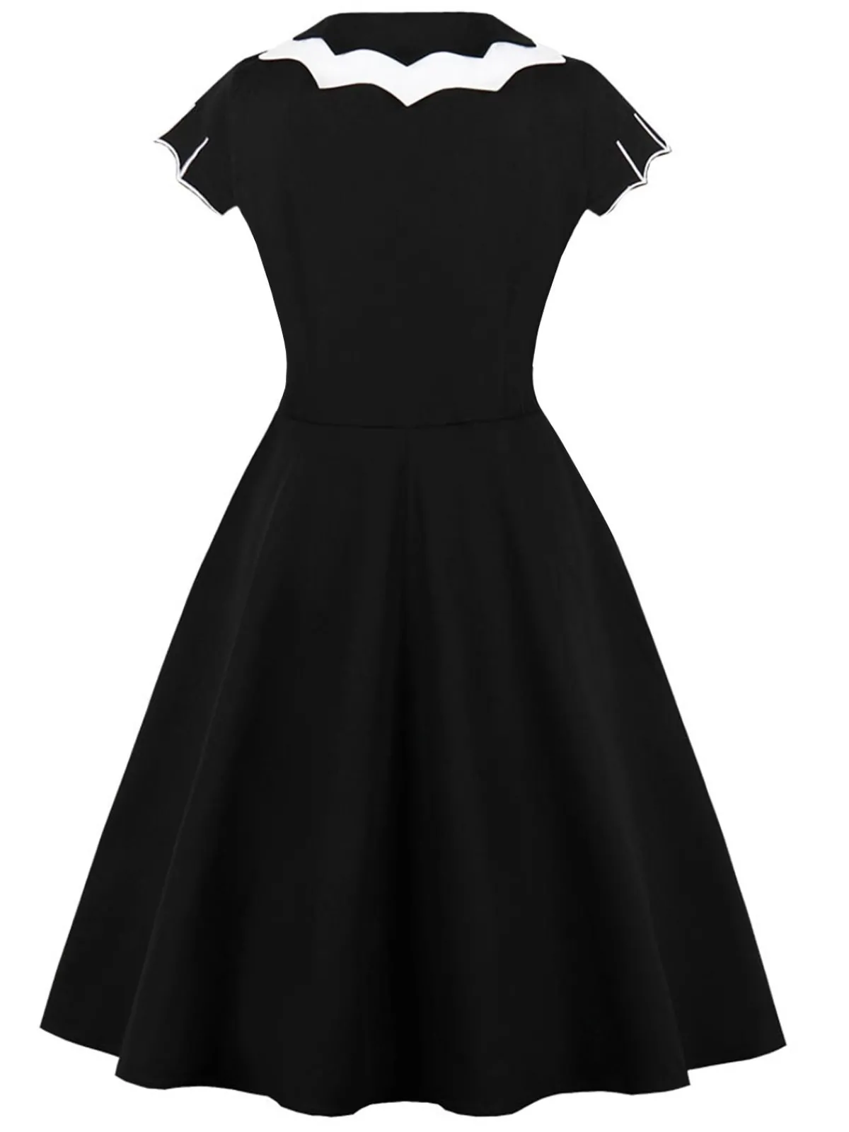 Hot Retro Stage [Plus Size] 1950s Bat Swing Dress Black