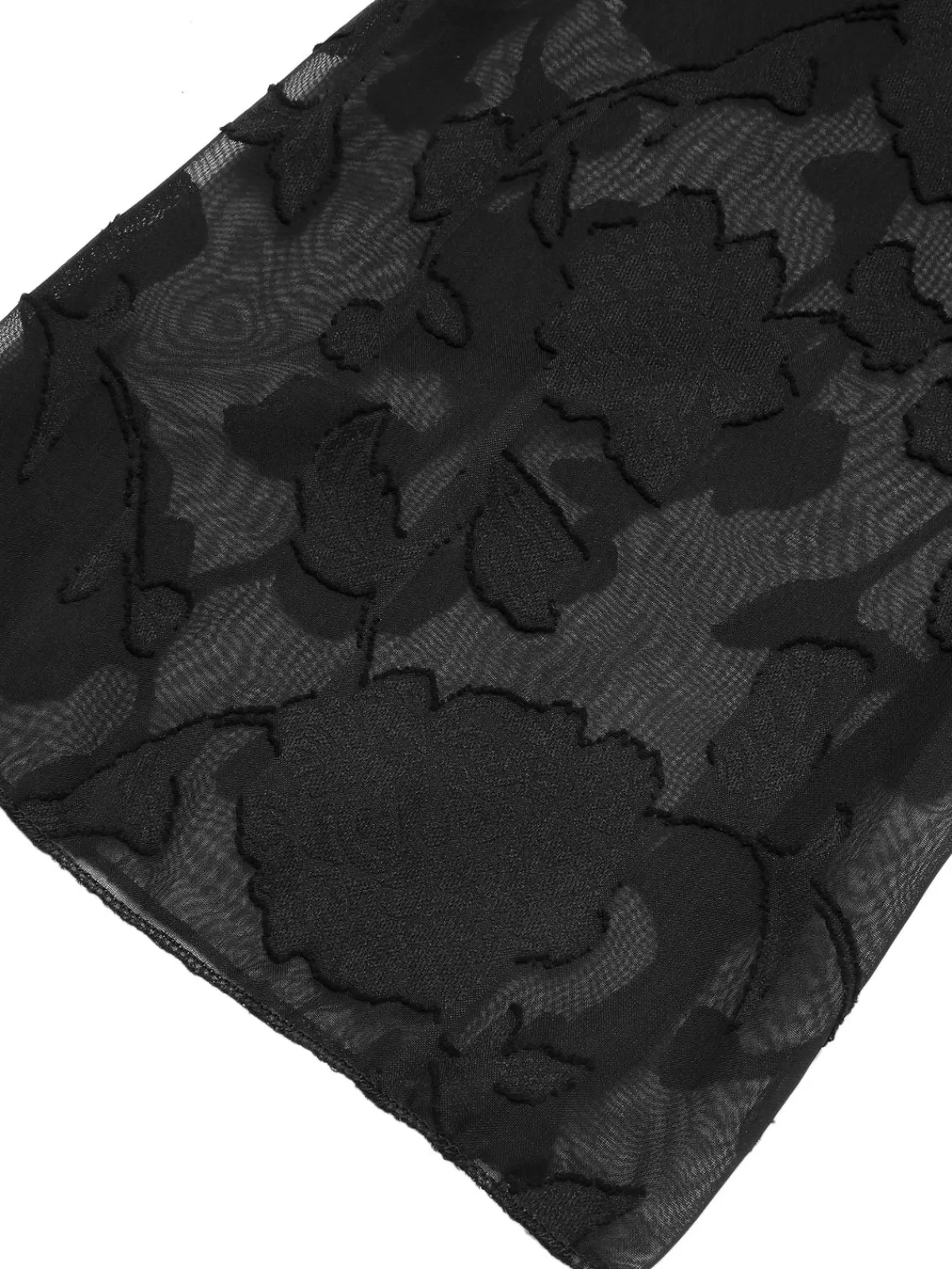 New Retro Stage [Plus Size] 1930s Mesh Rose Patchwork Dress Black