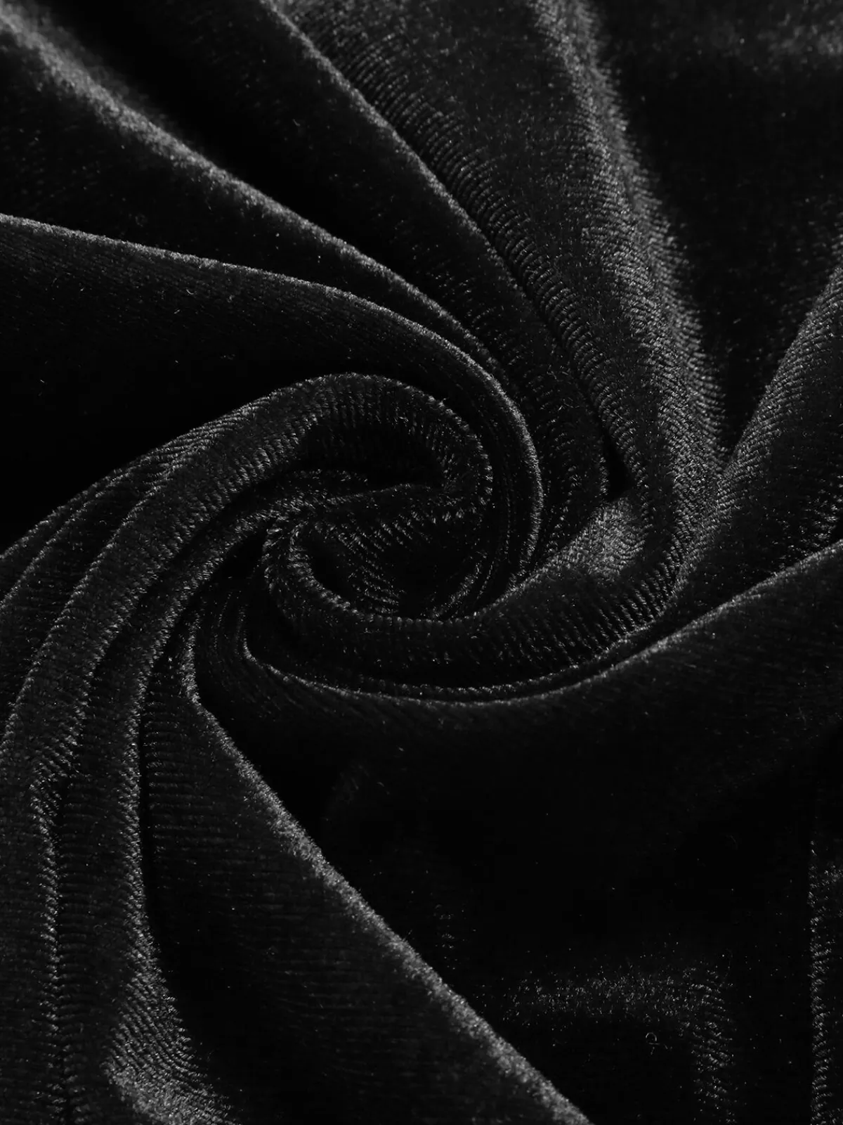 Clearance Retro Stage [Plus Size] 1940s Solid Square Neck Velvet Dress Black