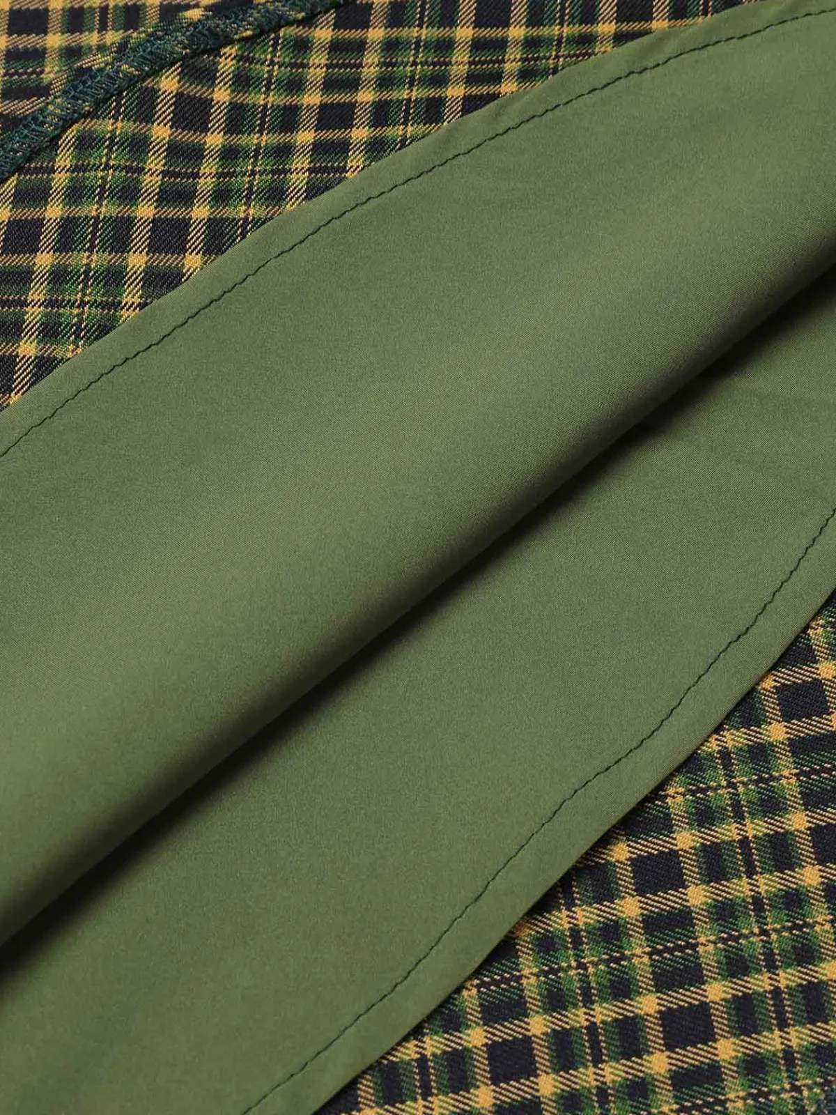 Hot Retro Stage [Plus Size] 1950s Plaid Knitting Dress Dark Green