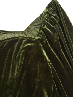 Discount Retro Stage [Plus Size] 1960s Solid Sweetheart Wrap Dress Green