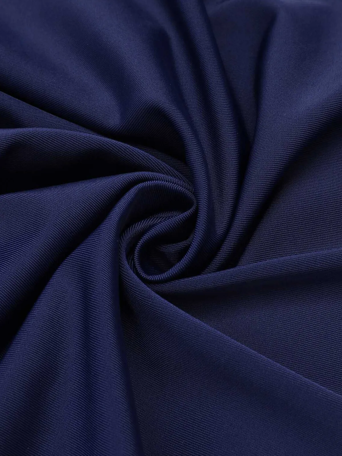 Online Retro Stage [Plus Size] 1950s Pleated Halter Swimsuit Navy Blue