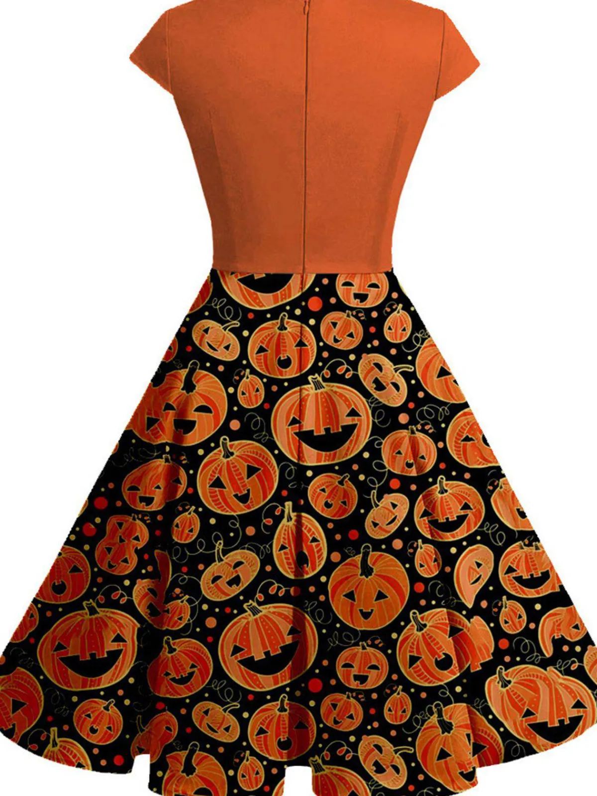 Clearance Retro Stage [Plus Size] 1950s Costume Dress Orange