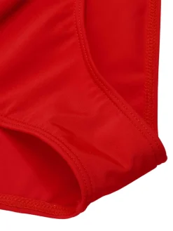 Discount Retro Stage [Plus Size] 1960s Halter Roses Swimsuit Red