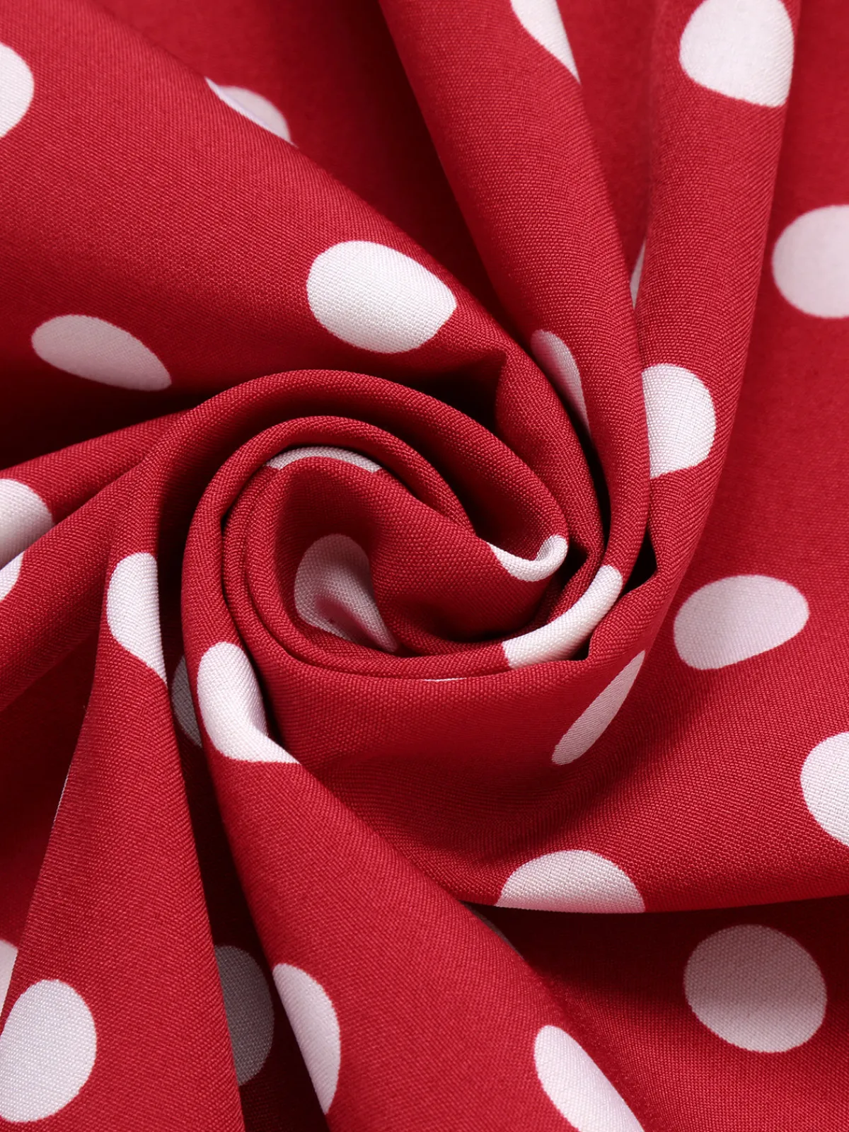 Online Retro Stage [Plus Size] 1950s Polka Dot Halter Dress Red