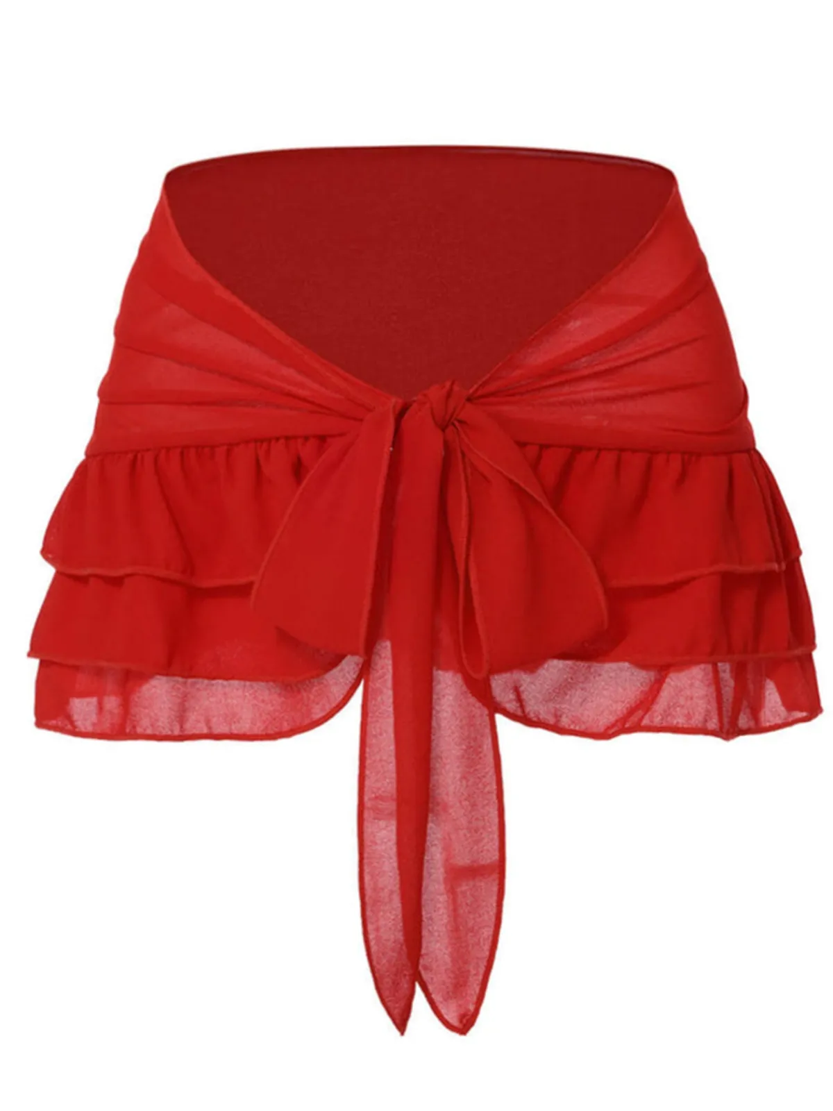 Fashion Retro Stage [Plus Size] 1960s Roses Halter Bikini & Skirt Cover-Up Red