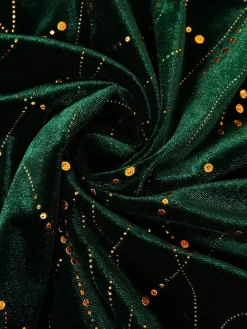 Discount Retro Stage [Plus Size] 1930s Glitter Velvet Mermaid Dress