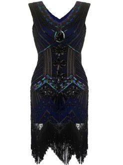 Discount Retro Stage Plus Size 1920s Sequined Dress