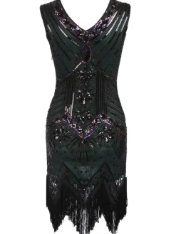 Discount Retro Stage Plus Size 1920s Sequined Dress