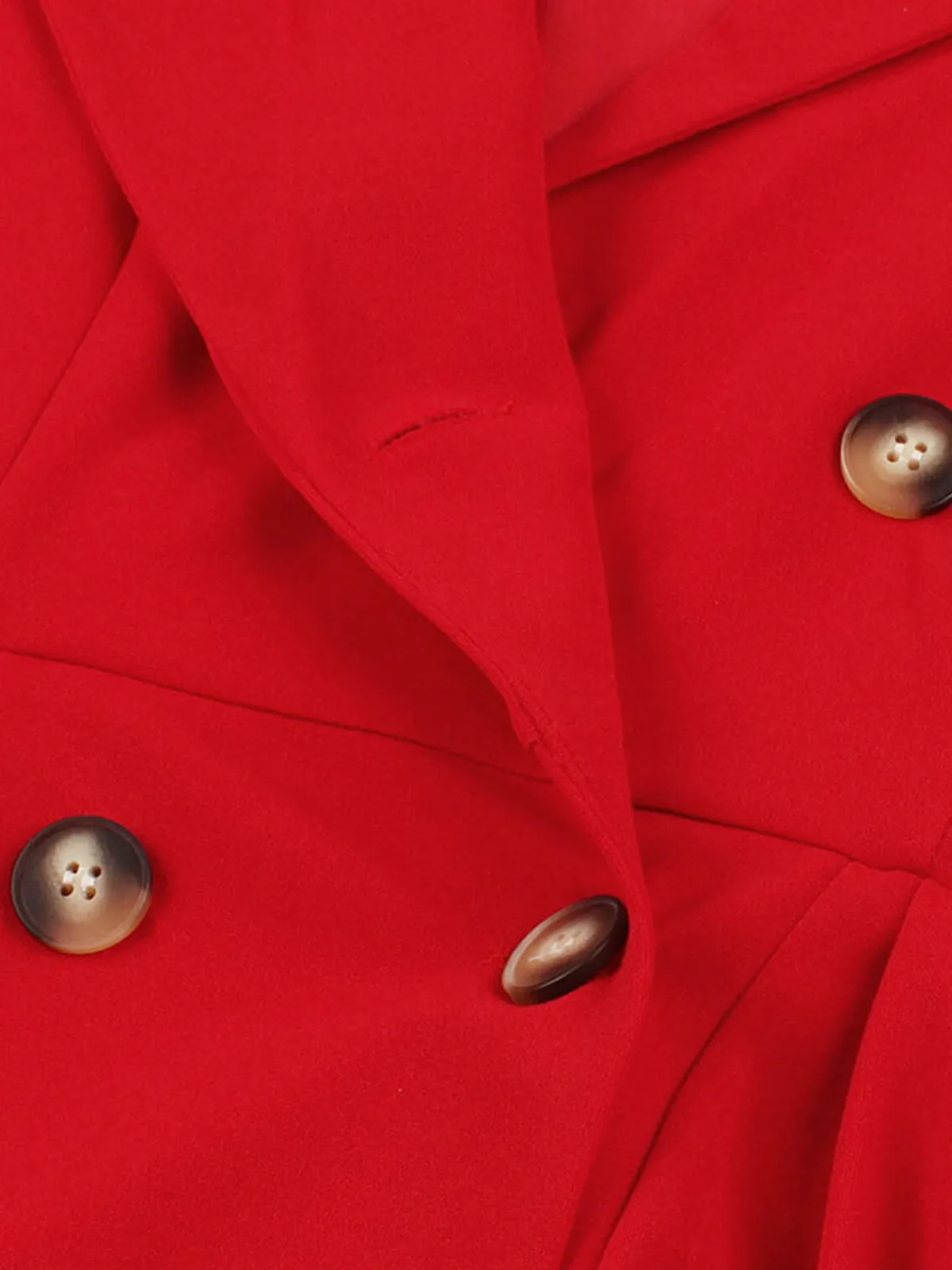 Hot Retro Stage [Plus Size] 1950s Solid Lapel Button Swing Dress
