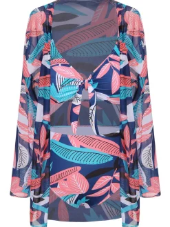 Online Retro Stage [Plus Size] 1940s Spaghetti Strap Print Swimsuit & Cover-Up