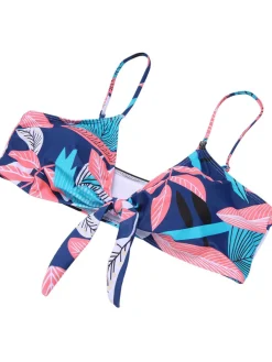 Online Retro Stage [Plus Size] 1940s Spaghetti Strap Print Swimsuit & Cover-Up
