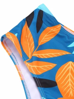 Online Retro Stage [Plus Size] 1940s Spaghetti Strap Print Swimsuit & Cover-Up