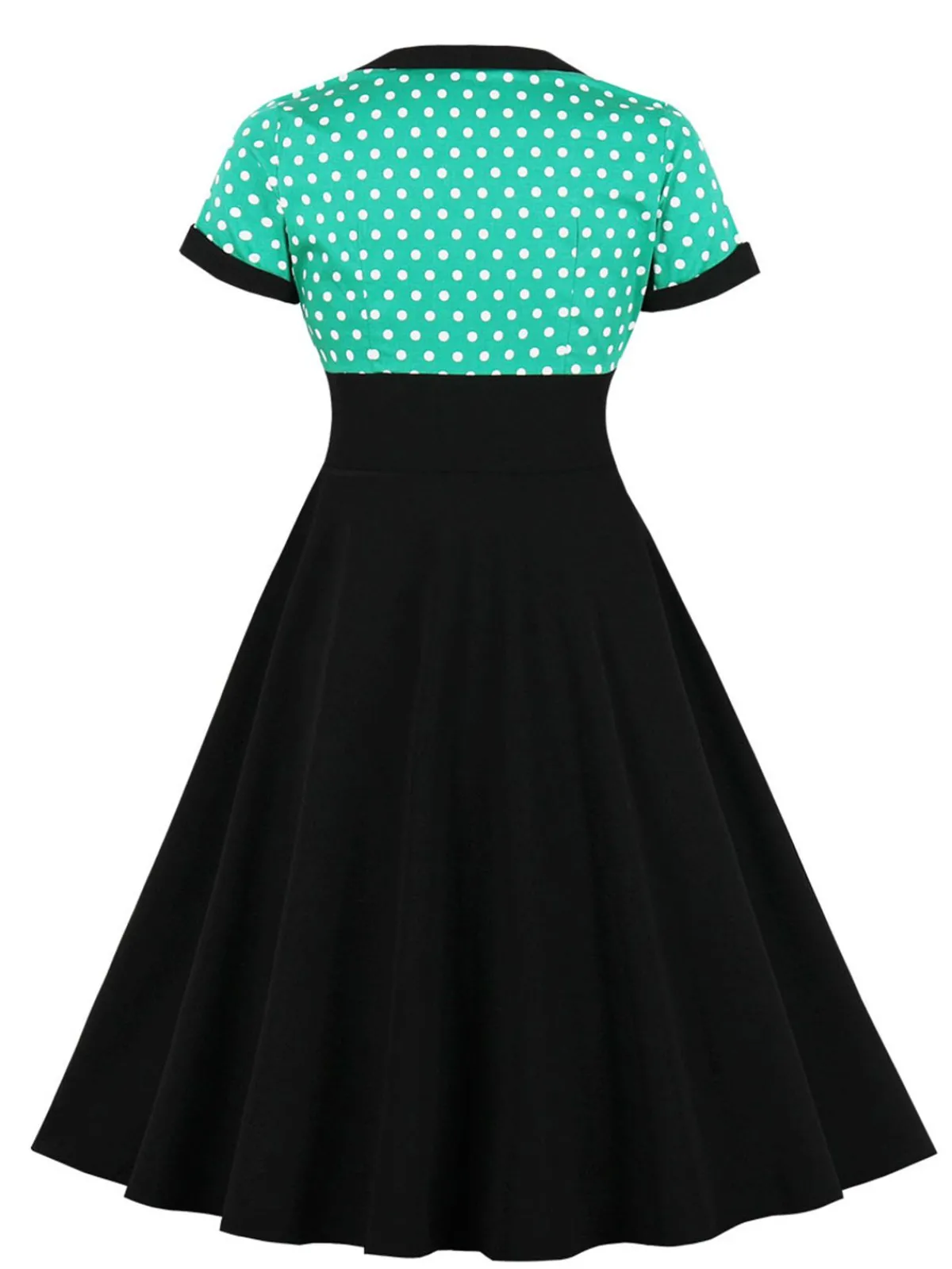 Online Retro Stage [Plus Size] 1950s Square Neck Polka Dot Dress