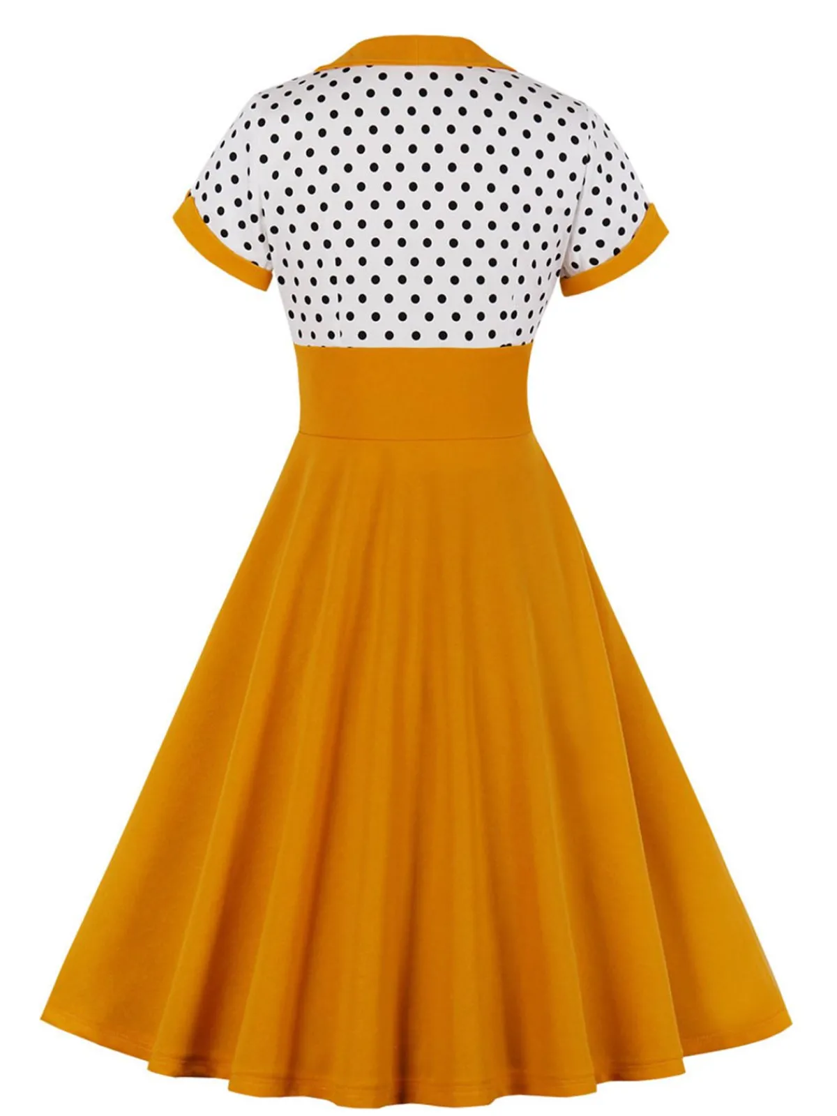 Online Retro Stage [Plus Size] 1950s Square Neck Polka Dot Dress