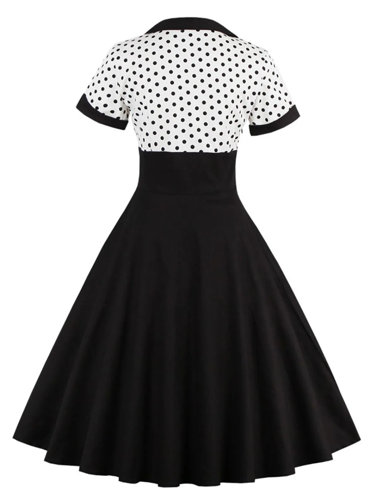 Online Retro Stage [Plus Size] 1950s Square Neck Polka Dot Dress