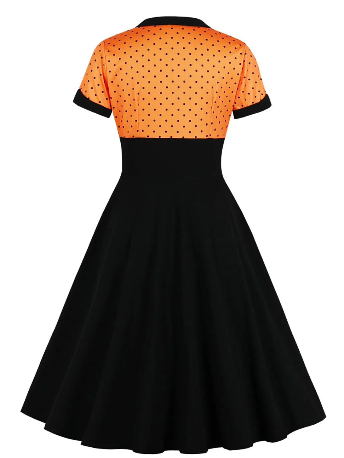 Online Retro Stage [Plus Size] 1950s Square Neck Polka Dot Dress