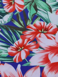 Sale Retro Stage [Plus Size] 1940s Strap Flowers One-Piece Swimsuit