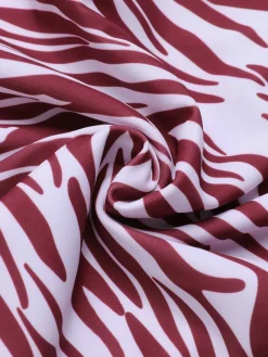 Online Retro Stage [Plus Size] 1940s Zebra Print Cutout Halter Swimsuit