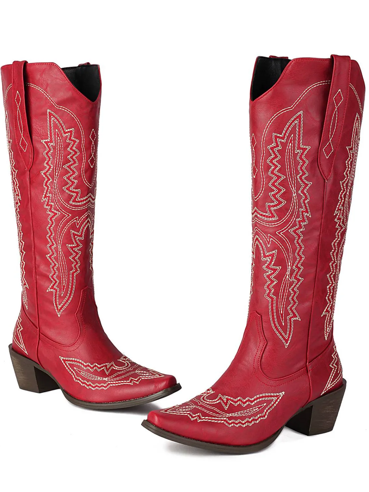 Outlet Retro Stage Pointed Embroidered Cowboy Knee-High Boots