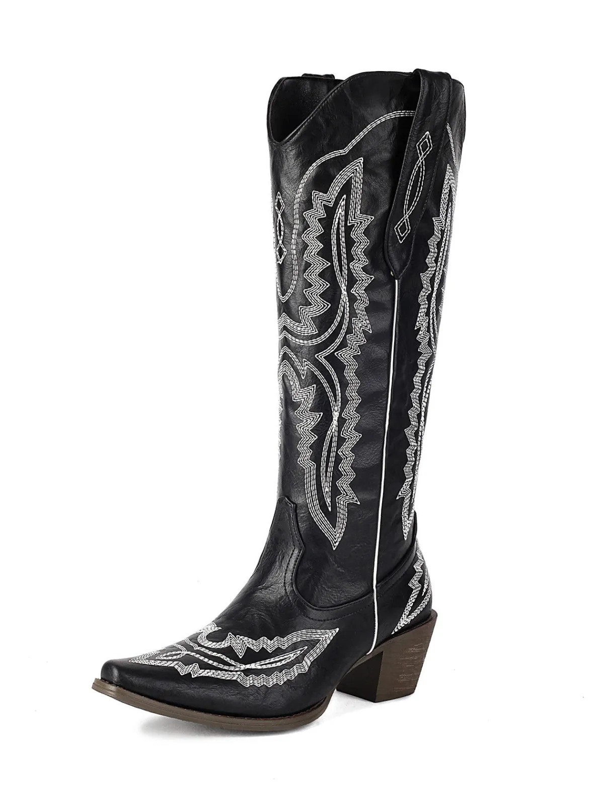 Outlet Retro Stage Pointed Embroidered Cowboy Knee-High Boots