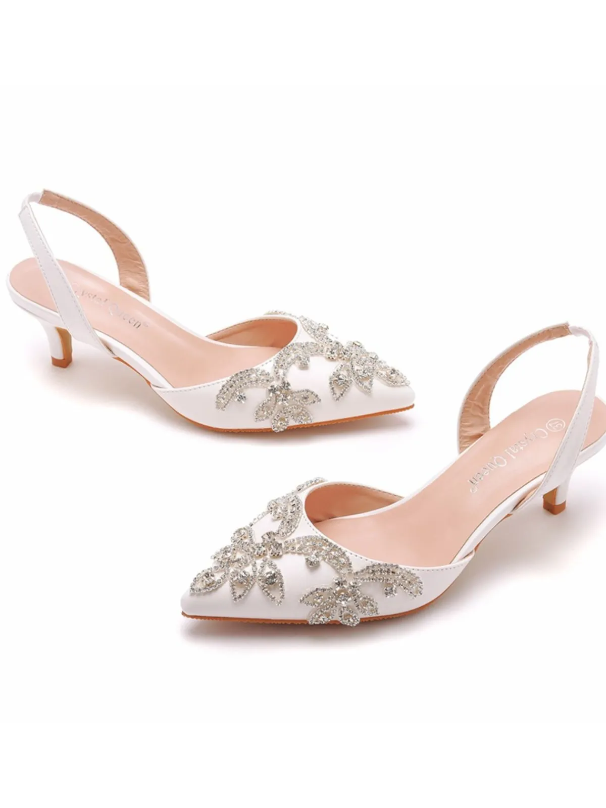 Best Retro Stage Pointed Rhinestoned Slingback Stiletto High Heels Silver