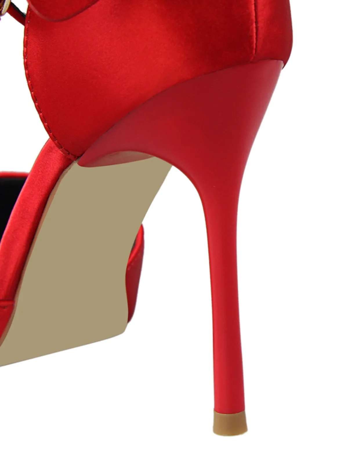 New Retro Stage Pointed Toe Bow Strap Satin High Heels Shoes