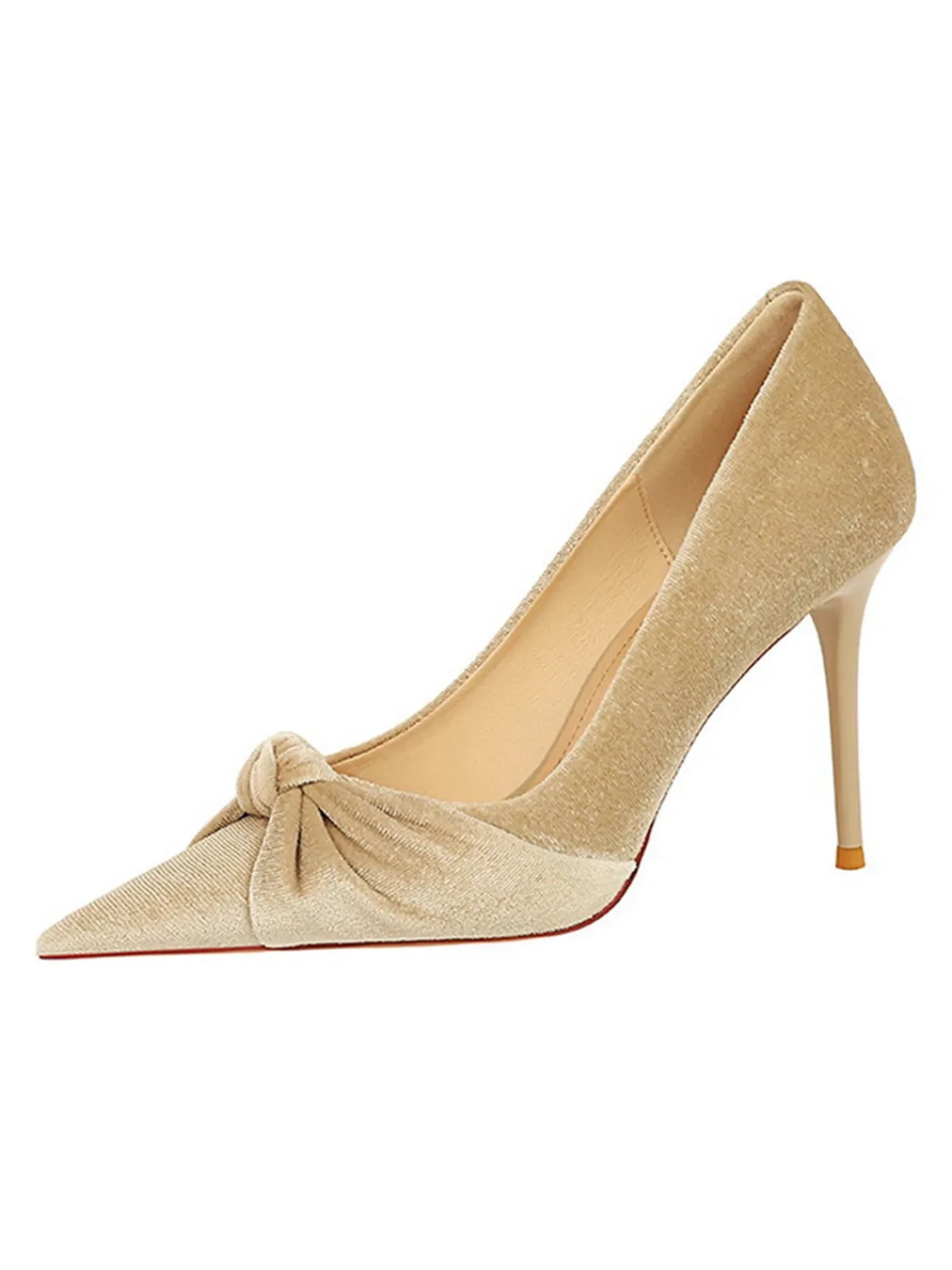 New Retro Stage Pointed Toe Velvet Stiletto Heels Shoes