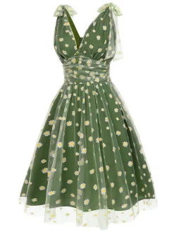 Clearance Retro Stage [Pre-Sale] Black 1950s Cherry Mesh Swing Dress