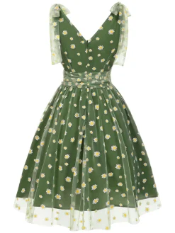 Clearance Retro Stage [Pre-Sale] Black 1950s Cherry Mesh Swing Dress