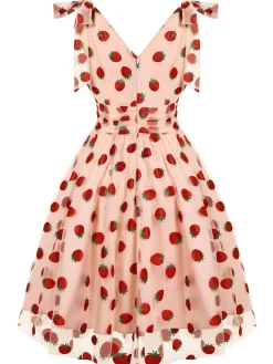 Clearance Retro Stage [Pre-Sale] Black 1950s Cherry Mesh Swing Dress