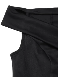 Online Retro Stage [Pre-Sale] 1950s Off-Shoulder Solid Top Black