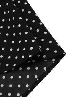 Best Retro Stage [Pre-Sale] 1940s Polka Dots Tie Neck Dress Black