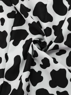 Sale Retro Stage [Pre-Sale] 1980s Punk Halter Hollow Cow Pattern Romper Black