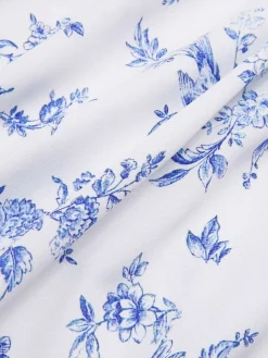 Sale Retro Stage [Pre-Sale] 1950s & White Porcelain Floral Skirt Blue
