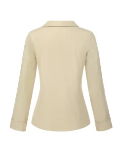 Fashion Retro Stage [Pre-Sale] 1930s Cotton Buttons Solid Blouse Cream