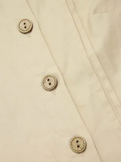 Fashion Retro Stage [Pre-Sale] 1930s Cotton Buttons Solid Blouse Cream