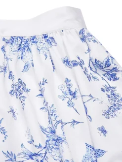 Best Retro Stage [Pre-Sale] 2PCS 1950s Off-Shoulder Puff Top & Floral Skirt White