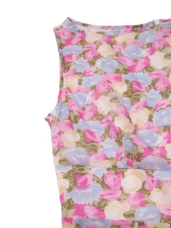 Discount Retro Stage [Pre-Sale] 1960s Boat Neck Floral Bodycon Dress Pink