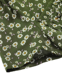 Fashion Retro Stage [Pre-Sale] [Plus Size] 1940s Lapel Buttons Ditsy Floral Dress Green